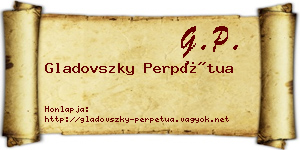 Gladovszky Perpétua névjegykártya